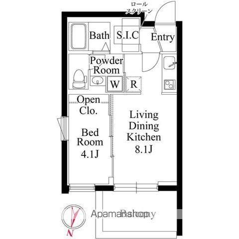 CASA PIAZZA 桜新町(1LDK/1階)の間取り写真