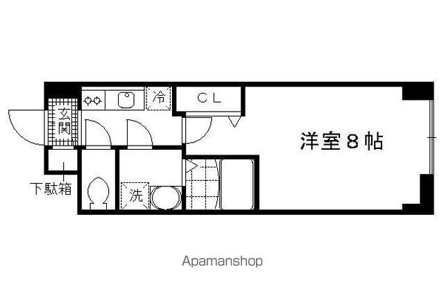 ドミールコート伏見桃山(1K/6階)の間取り写真