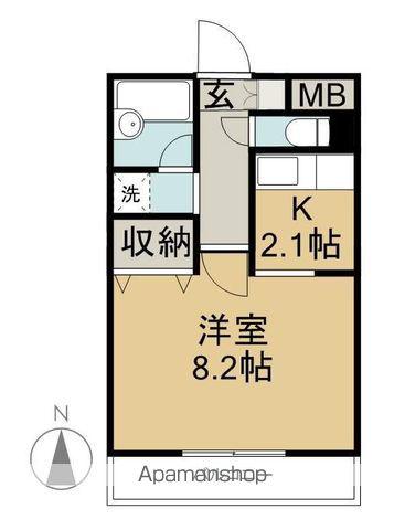 HERS銀杏町(1K/3階)の間取り写真