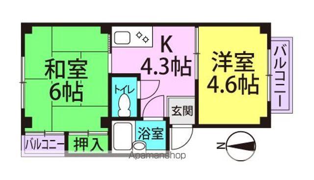 メゾンAY(2DK/3階)の間取り写真
