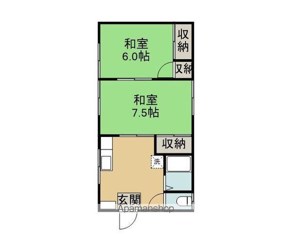 コーポグリーン(2K/2階)の間取り写真