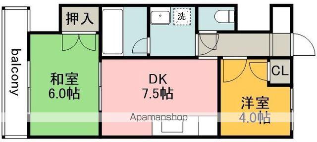 大橋壱番館(2DK/2階)の間取り写真