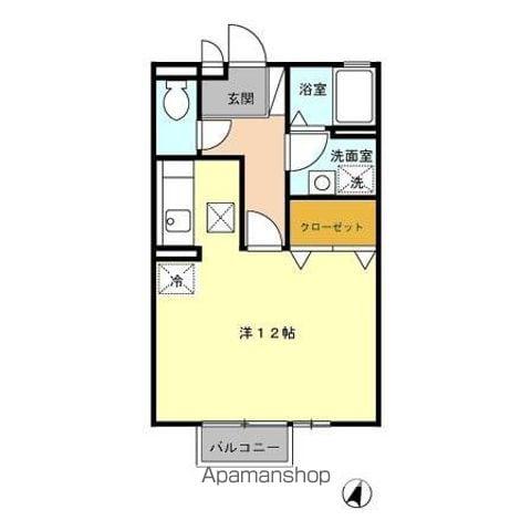 ルミエール(1K/1階)の間取り写真