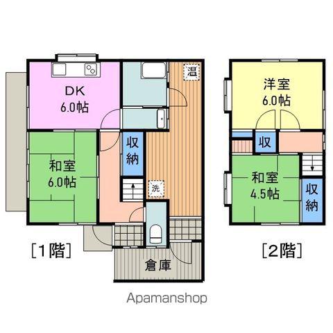 山陽本線 和木駅 徒歩7分 2階建 築54年(3DK)の間取り写真