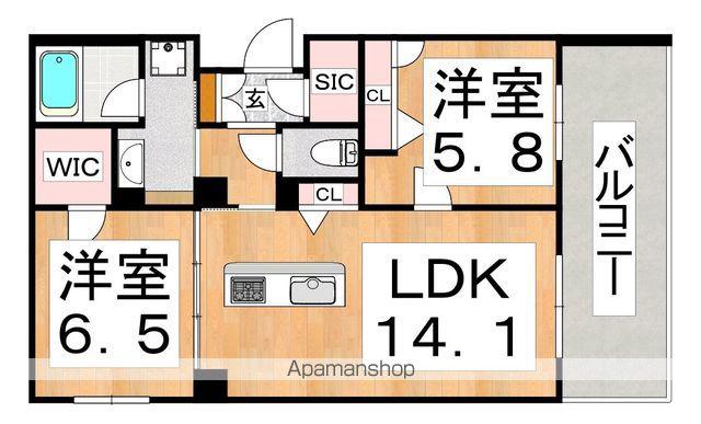 シャーメゾン ベル フォレ(2LDK/3階)の間取り写真