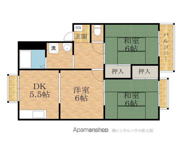 リバーサイドシティ麻生川(3K/2階)の間取り写真