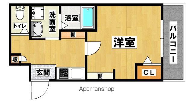 ジーイーヌフ(1K/1階)の間取り写真