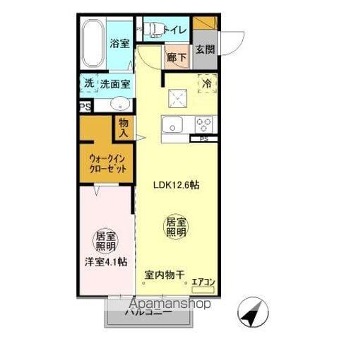 シャルマンコーポAB B(1LDK/1階)の間取り写真