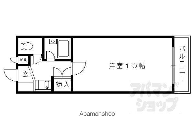 ウッドワード布屋町(1K/2階)の間取り写真