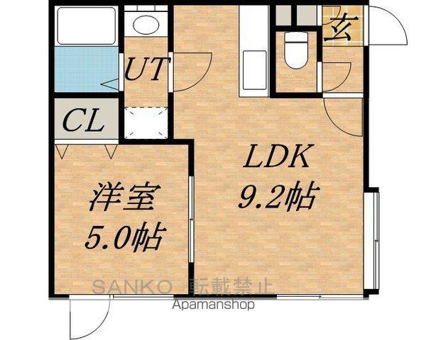 エフ・グランツ(1LDK/1階)の間取り写真