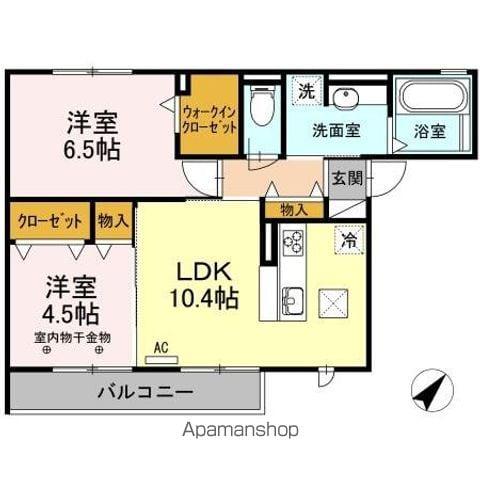 ブラウニー(2LDK/1階)の間取り写真