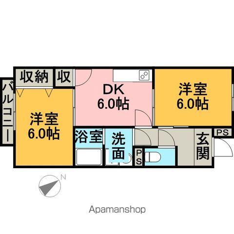 メゾン瑞浪Ⅱ(2DK/2階)の間取り写真