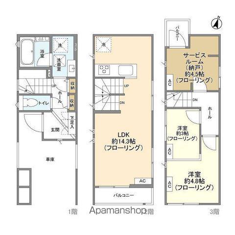 東京地下鉄東西線 南行徳駅 徒歩17分 3階建 築4年(2SLDK)の間取り写真
