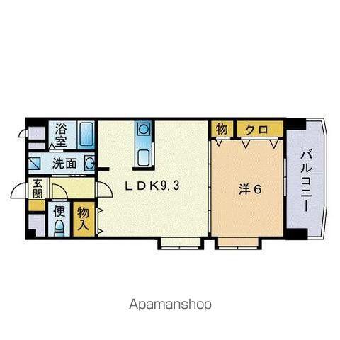 アドヴァン姪浜(1LDK/3階)の間取り写真