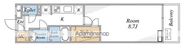 リブリ・GRANDE Ⅶ(1K/3階)の間取り写真