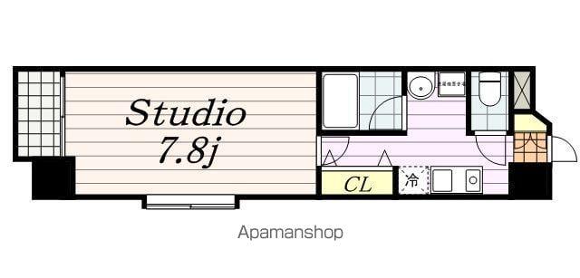 BELLAGIO 2(1K/6階)の間取り写真