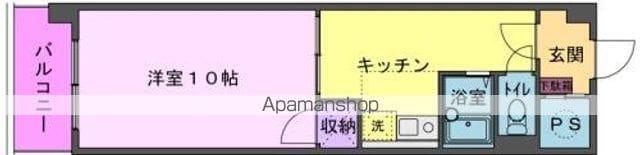 パークサイド・ヴィュー(1DK/1階)の間取り写真