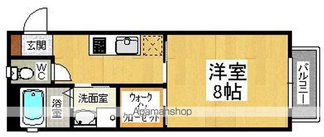 アスルシエロ我孫子(1K/2階)の間取り写真