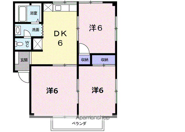 サンハイツ1番館(3DK/1階)の間取り写真