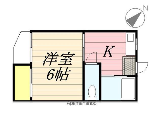 第2サナハイツ(1DK/1階)の間取り写真