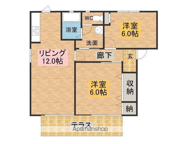 サンシャイン藤原台(2LDK/1階)の間取り写真