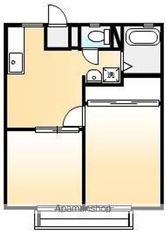 ファミールリラA(2DK/1階)の間取り写真