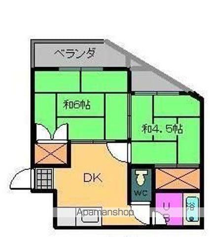 第13杉フラット(2DK/1階)の間取り写真