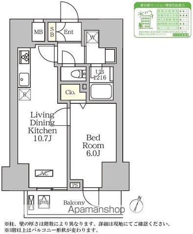 コートレジデンス南大塚(1LDK/8階)の間取り写真
