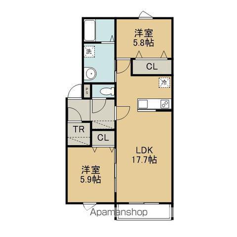 パストラルNOⅣ(2LDK/3階)の間取り写真