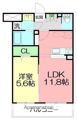 パーク喜平(1LDK/2階)の間取り写真
