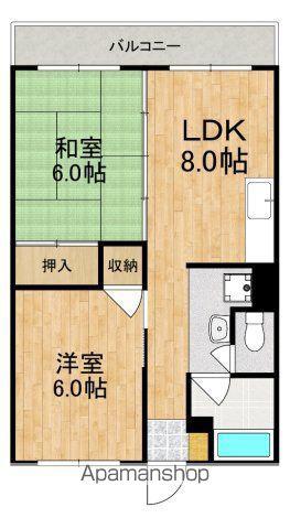 三郷グリーンハイツ(2DK/1階)の間取り写真