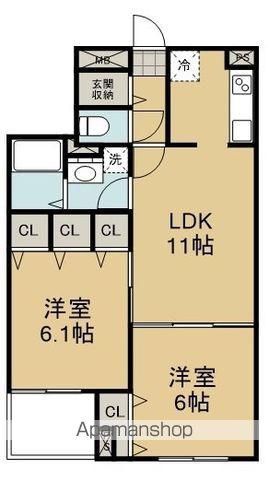 PETOK大岩(2LDK/2階)の間取り写真
