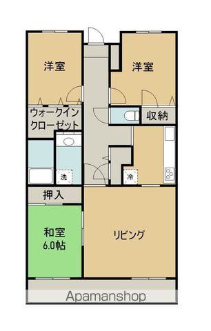 サーパス城坤(3LDK/7階)の間取り写真