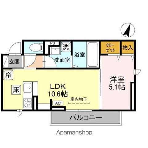 CLASSEUM幸西III(1LDK/1階)の間取り写真