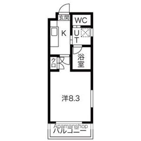 アールズコート明が丘(1K/5階)の間取り写真