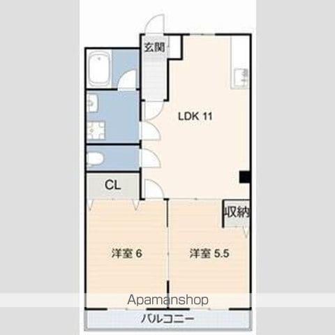 タウニー稲垣(2LDK/2階)の間取り写真