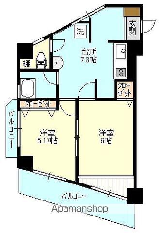 サンステージ大町(2DK/3階)の間取り写真