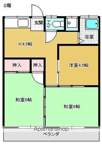 さとうハイツ1号棟(3K/2階)の間取り写真