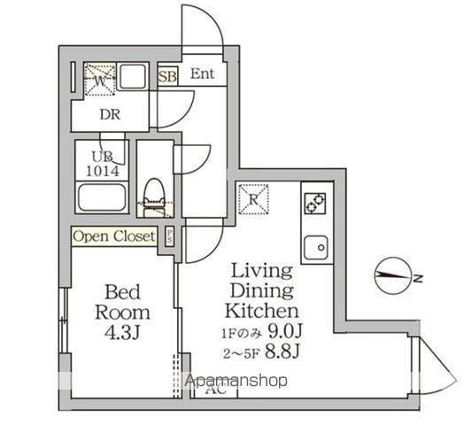 AGLAIA 新宿西落合(1LDK/3階)の間取り写真