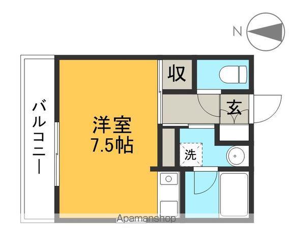 多賀ハイツ(ワンルーム/3階)の間取り写真