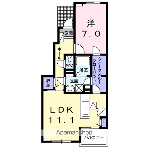 シーサイドビレッジC(1LDK/1階)の間取り写真