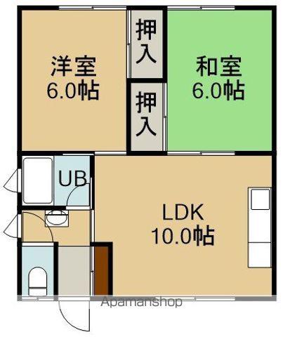 ローゼンハイム(2LDK/2階)の間取り写真