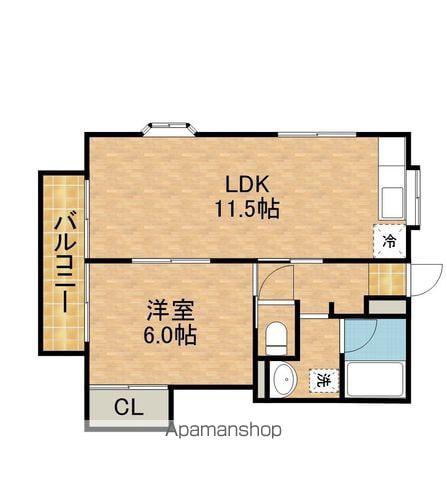 メゾンK Ⅲ(1LDK/2階)の間取り写真