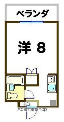 スカイコート那覇(ワンルーム/1階)の間取り写真