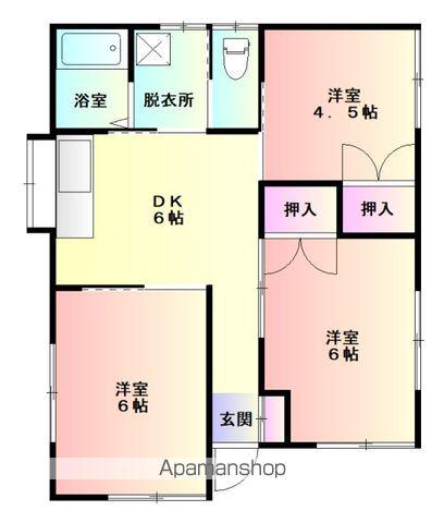 東北新幹線 一ノ関駅 バス乗車時間：25分 箱清水バス停で下車 徒歩22分 1階建 築38年(3DK)の間取り写真