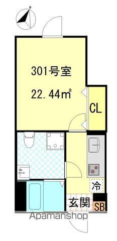 CFジオーレ西小岩五丁目(1K/3階)の間取り写真