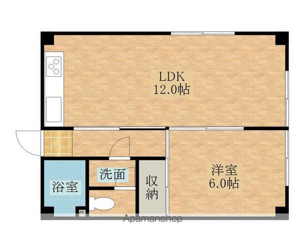 古田ビル(1LDK/3階)の間取り写真