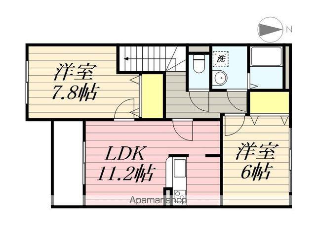 サンコート ウイング(2LDK/2階)の間取り写真
