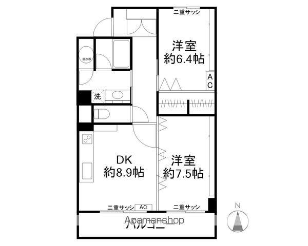 パレ・ロワイヤル南青山(1LDK/1階)の間取り写真