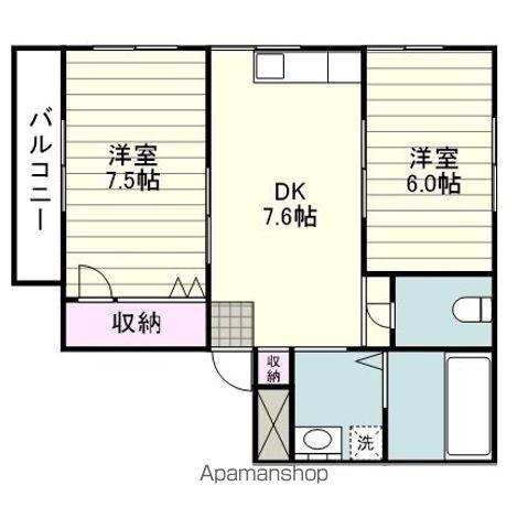 エコノミーホーム(2DK/2階)の間取り写真
